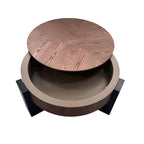 Round Coffee Table with Hidden Storage for Small Spaces.