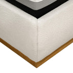 Queen Size Boucle Upholstered Bed with Wingback Headboard.