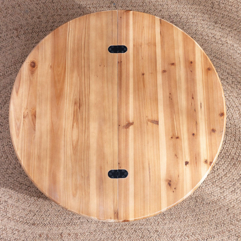 Round Wooden Coffee Table with Hidden Storage – 30.3' Modern Rustic Centerpiece for Living Room,  Natural Finish, Lift-Top Lid,.