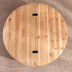 Round Wooden Coffee Table with Hidden Storage – 30.3' Modern Rustic Centerpiece for Living Room,  Natural Finish, Lift-Top Lid,.