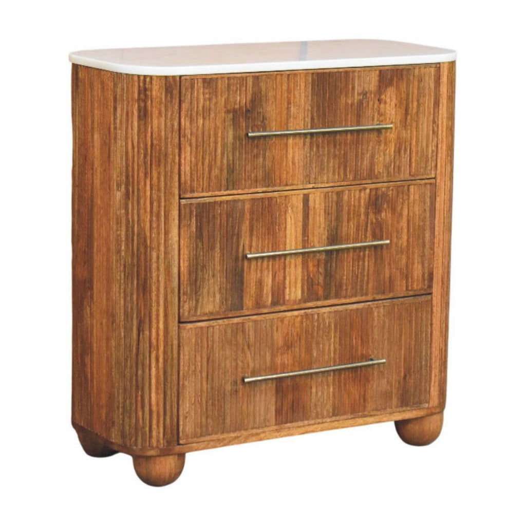 Solid Wood Marble Chest for Bedroom.