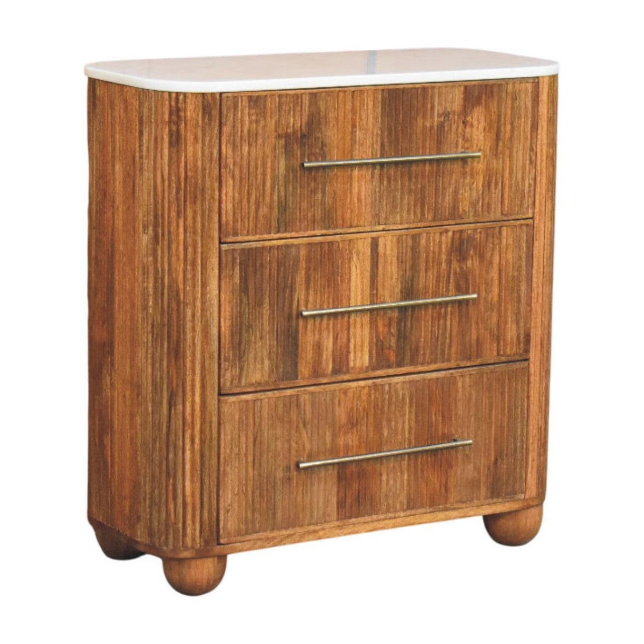 Solid Wood Marble Chest for Bedroom.