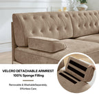 3-Seater Pet-friendly Velvet Sofa with Tassel Fringe Skirt.