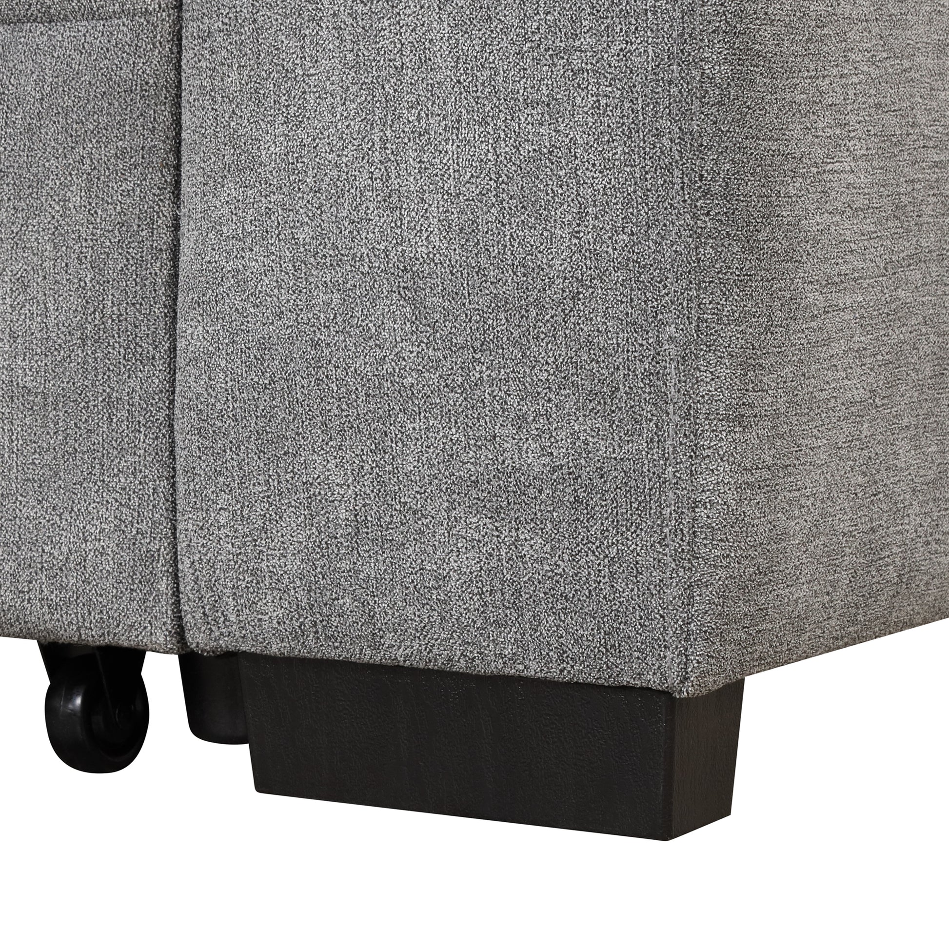 84.75 Sleeper Sofa Bed,2 in 1 Pull Out sofa bed L Shape Couch with Storage Ottoman for Living Room,Bedroom Couch and Small Apartment, Gray