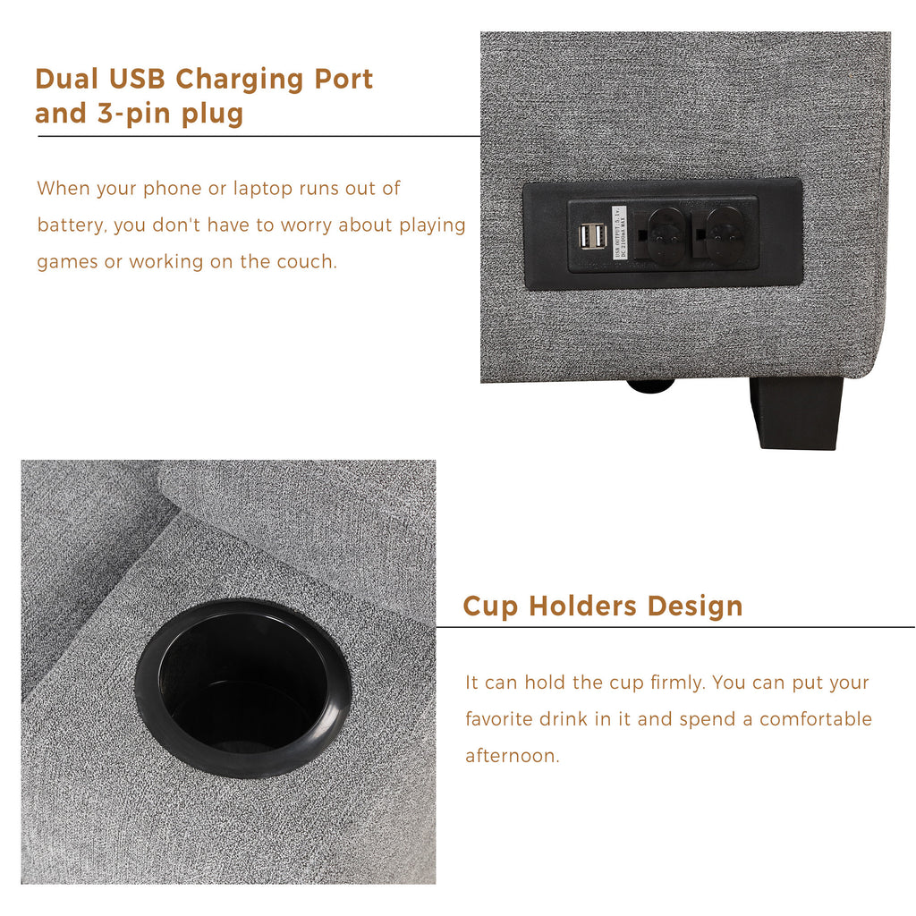 84.75 Sleeper Sofa Bed,2 in 1 Pull Out sofa bed L Shape Couch with Storage Ottoman for Living Room,Bedroom Couch and Small Apartment, Gray