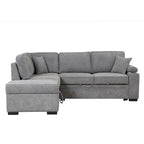 84.75 Sleeper Sofa Bed,2 in 1 Pull Out sofa bed L Shape Couch with Storage Ottoman for Living Room,Bedroom Couch and Small Apartment, Gray
