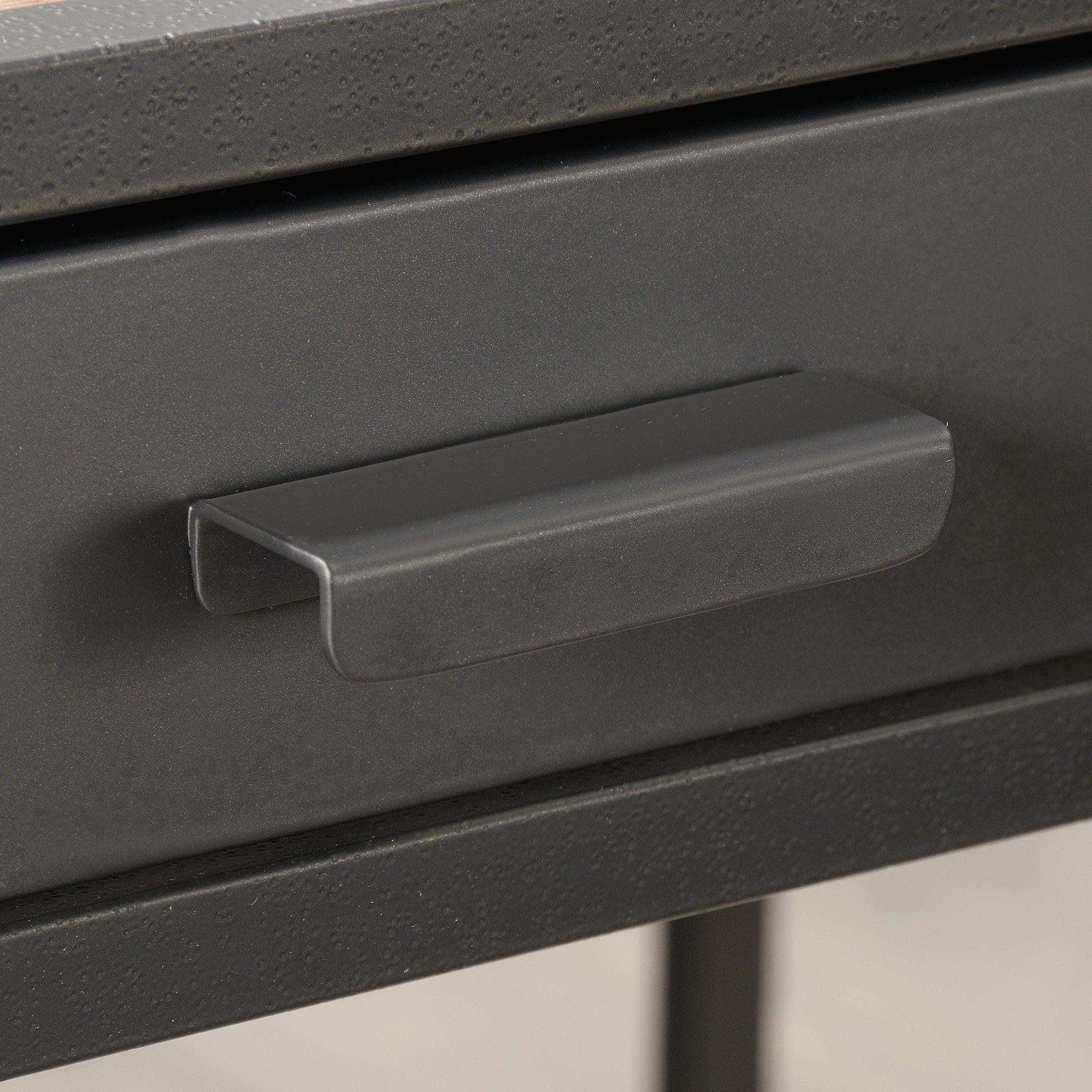 L-Shaped Desk, Brown finish.