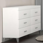 White 6-Drawer Dresser – Modern Bedroom Storage.