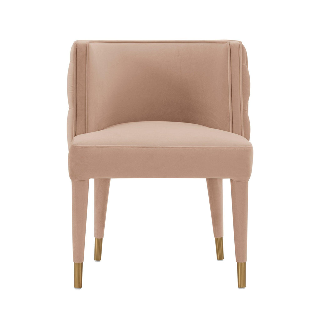 Maya Velvet Dining Chair in Nude.