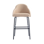 Gracie Metal Upholstered Barstool in Tan and Black