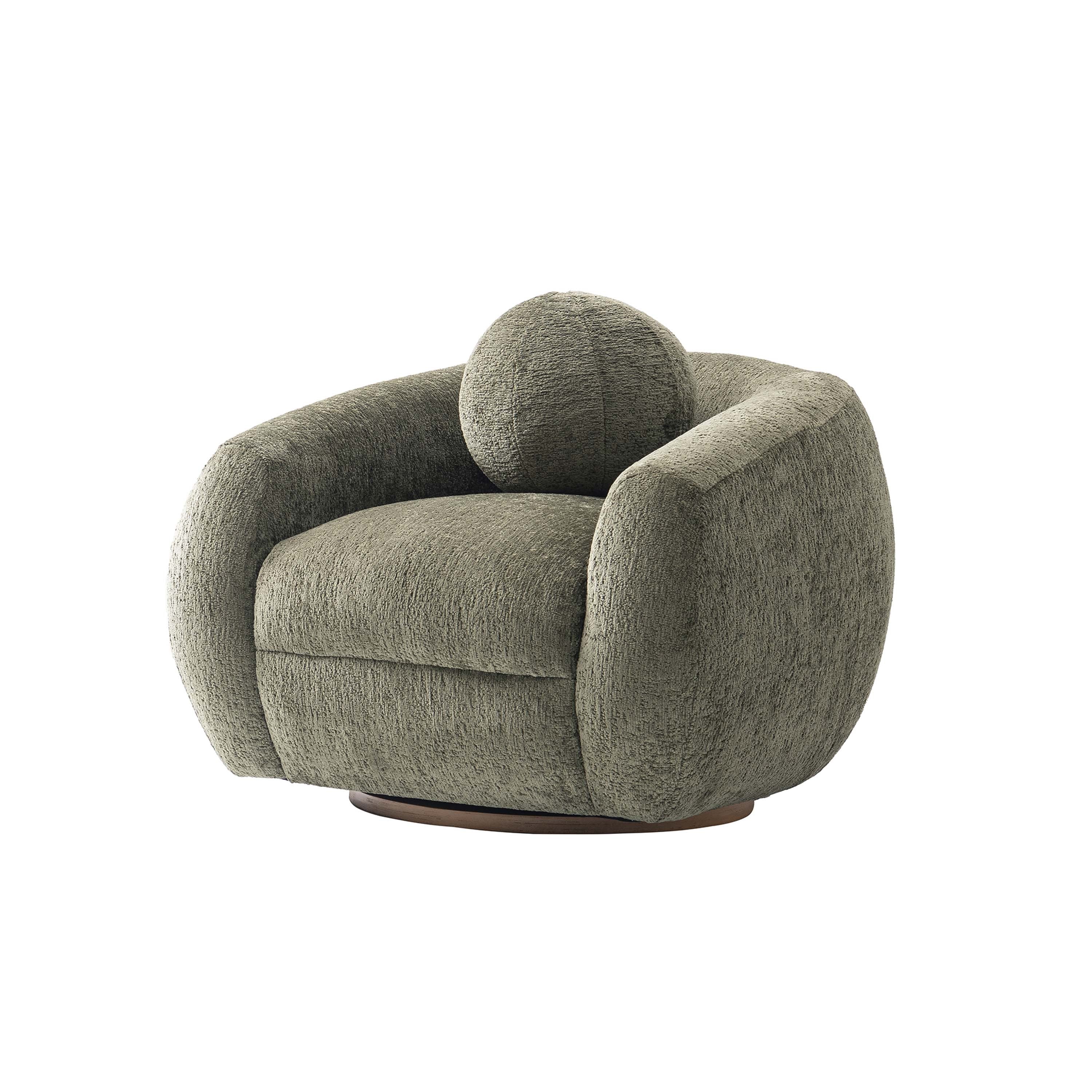 Tribeca Chenille Lounge Chair in Olive Green