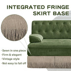 Modular Velvet Chesterfield Sofa with Tassel Skirt.