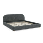 King Size Upholstered Bed Frame with Curved Headboard.