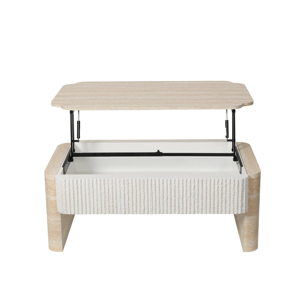 Lift Top Coffee Table with Hidden Storage for Small Spaces.