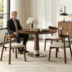 47 Inch Solid Wood Dining Table Set with 4 Chairs.