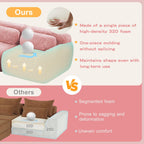 Pink Modular Plush Sofa - No Assembly, Non-slip, With Ottoman.