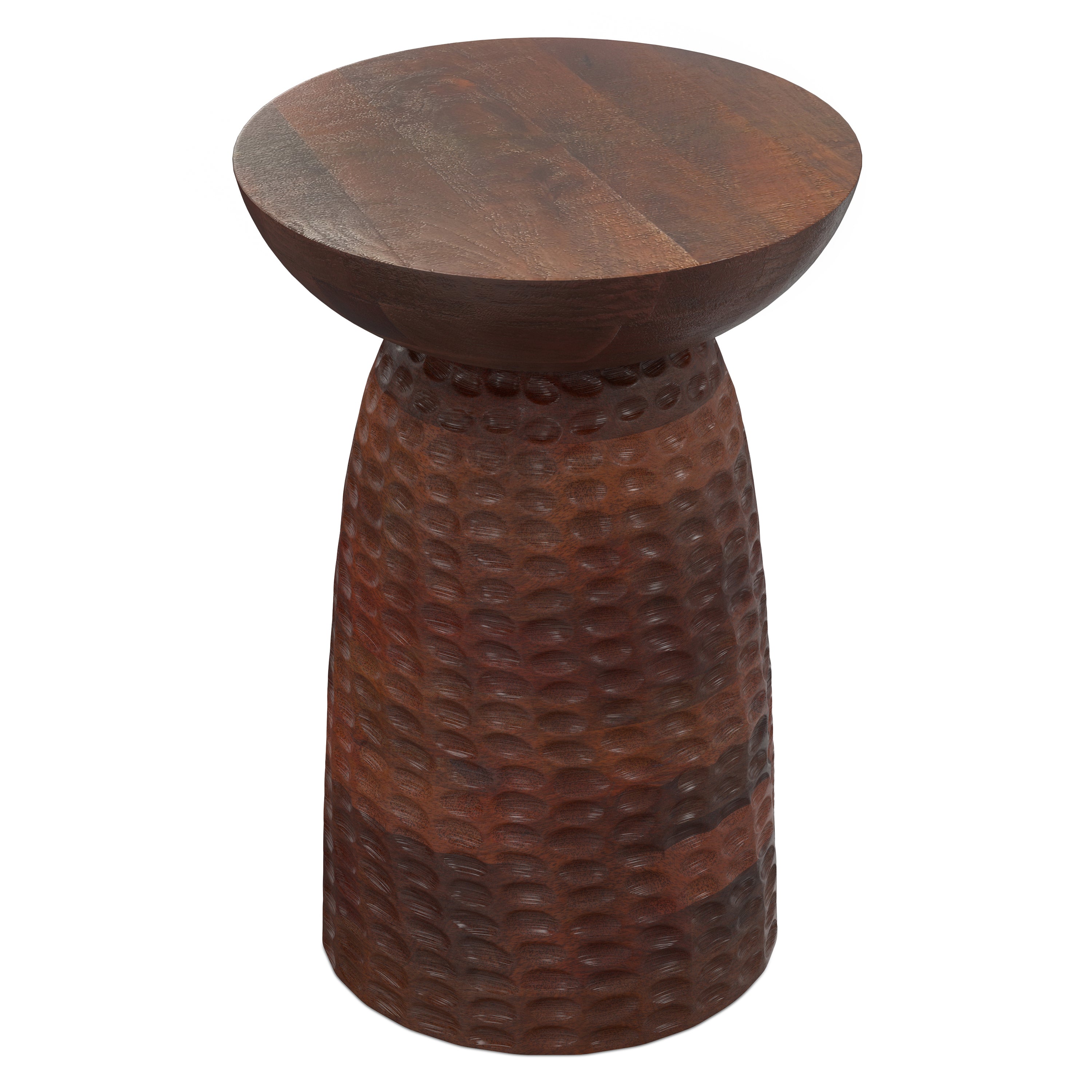 Boyd 16 inch Mango Wood Accent Table in angled top view, ideal as a durable and stylish eco-friendly side table.