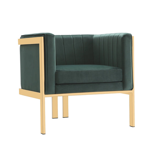 Paramount Velvet Lounge Chair in Forest Green