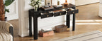 TREXM Rustic Console Table with Storage and Curved Corners.