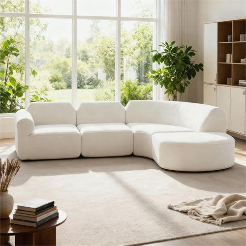 111' Modern Curved Sectional Sofa for Living Room Comfort.