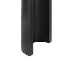 Detail of Mirod Console Table's curved leg design in a matte black finish, highlighting its vintage-inspired structure and stability.