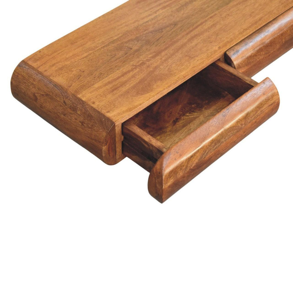 Artisan Solid Wood Wall-Mounted Console for Modern Use.