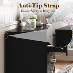 Modern 6-Drawer Dresser with Metal Handles.