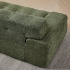 Chenille Button-Tufted Three-Seater Sofa for Comfort.