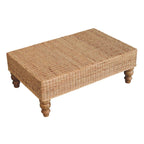 Solid Wood Regency Woven Coffee Table,Beige