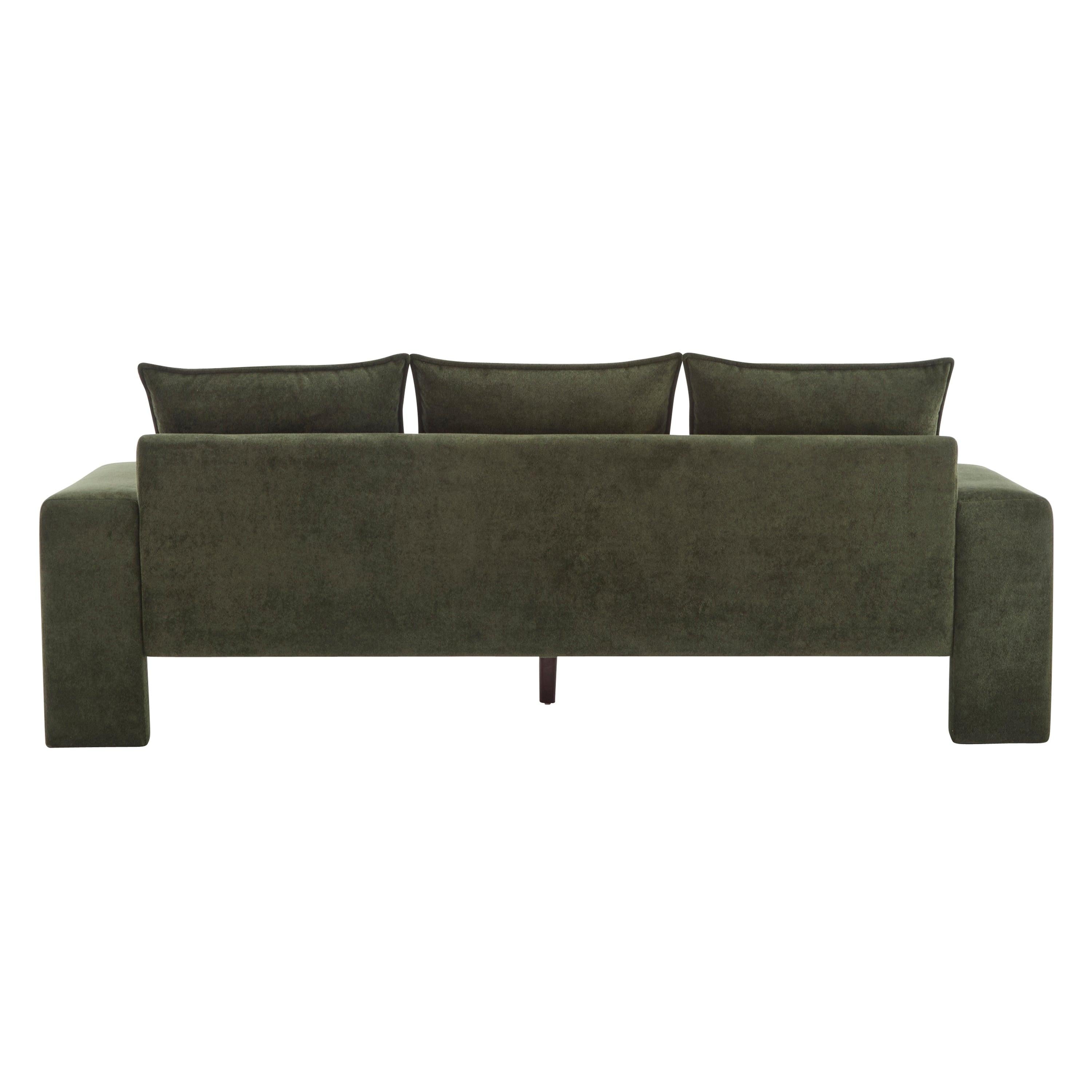 Algora 84.5 in. Modern Velvet Sofa - Moss Green.