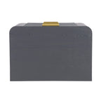 Mid-Century Nightstand with 3 Drawers in Dark Gray.