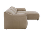Veata Suede Sectional Sofa in Light Brown.