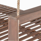 Acacia Wood Porch Swing Daybed Frame for Outdoor Relaxation.