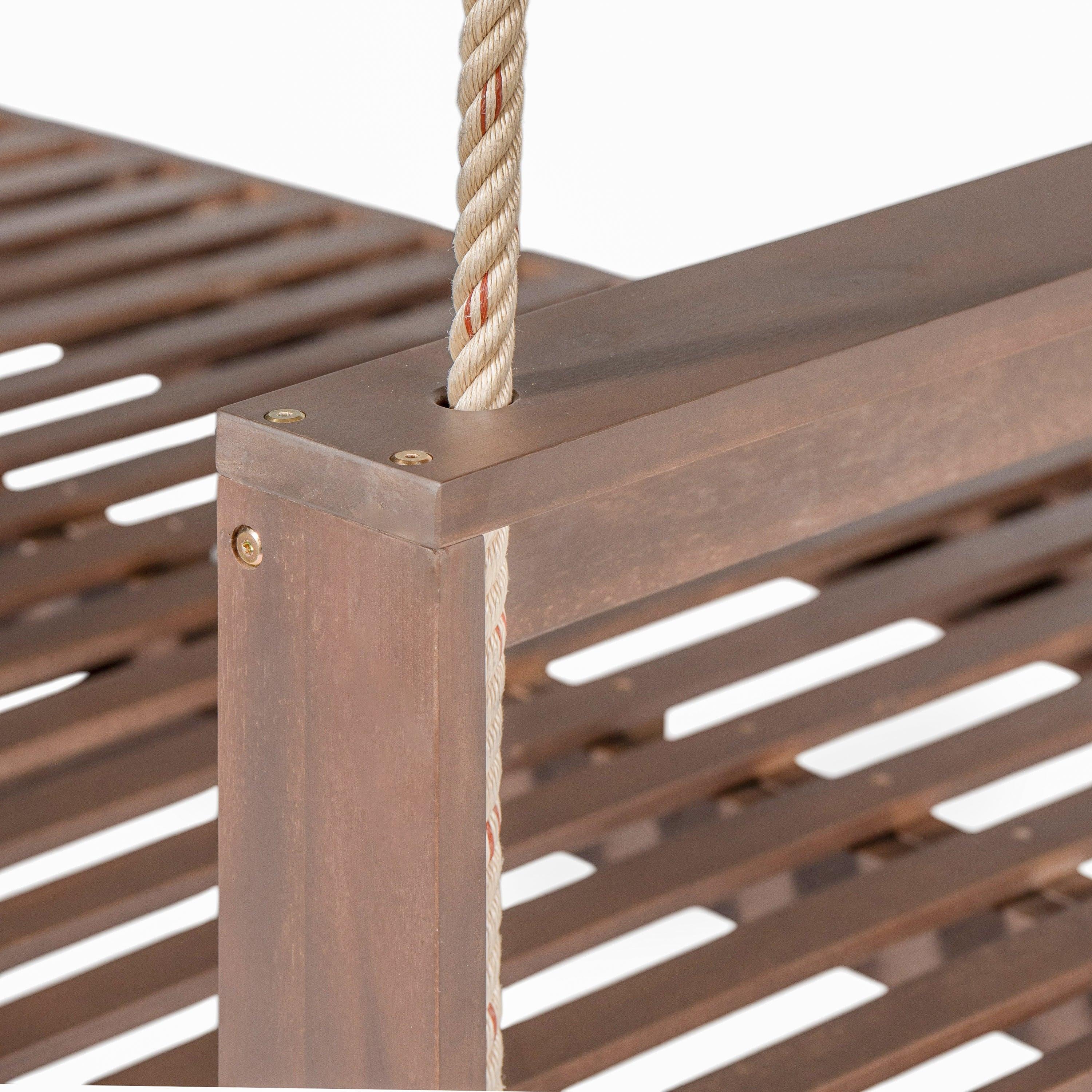 Acacia Wood Porch Swing Daybed Frame for Outdoor Relaxation.