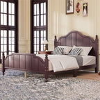 Vintage Queen Bed Frame with Headboard and Slats Support.
