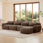 Modular Plush Fabric Sectional Sofa - No Assembly.