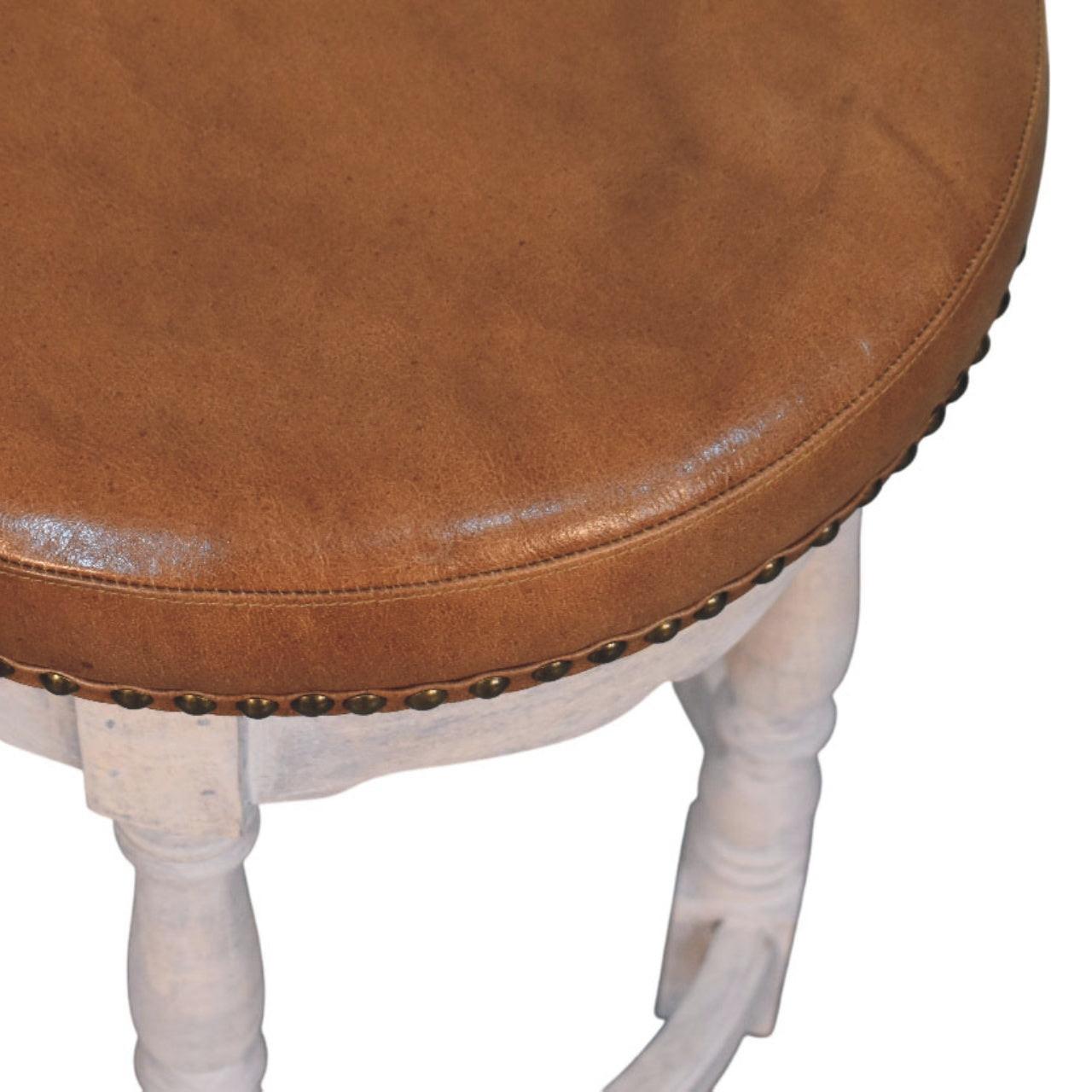 Solid Wood Rustic Charm Stool for Dining Room Use.