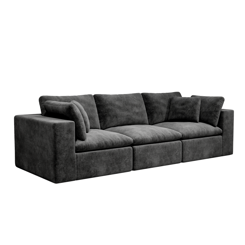 Modular Sectional Sofa Grey - Comfortable 3PC Couch.
