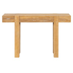 Full product view of Rustic Wood Console Table - Outlet & Drawer | Solid with Natural Finish with minimalist design and sturdy legs.