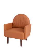 Shell-Shaped Armchair with PU Leather Upholstery.