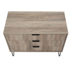 Dumbo 35' Fluted Dresser in Rustic Gray (3-Drawer).