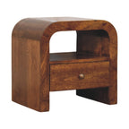 Darcy Chestnut Nightstand with Drawer and open shelf