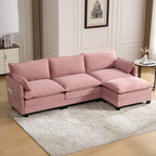 Oversized Modular Sectional Sofa with Movable Ottoman.