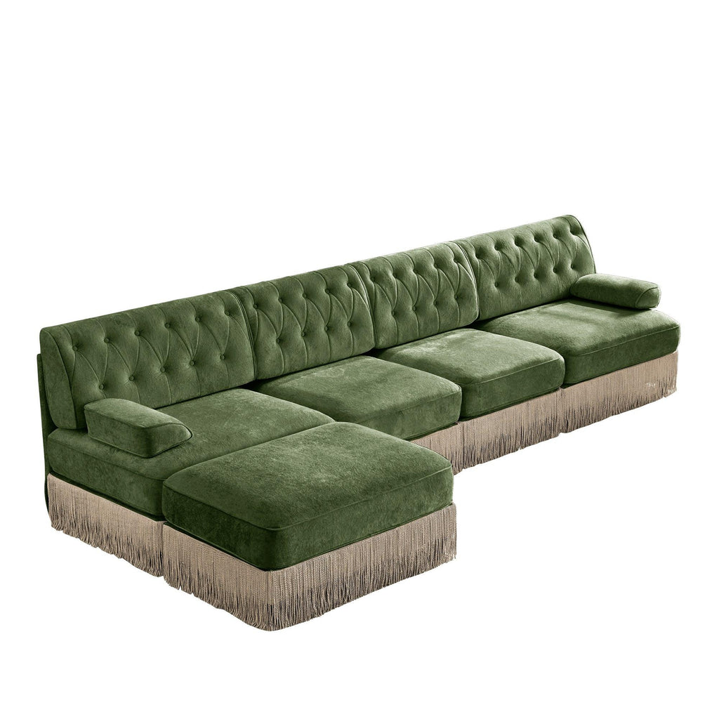 Pet-Friendly Velvet Sectional Sofa for Living Rooms.