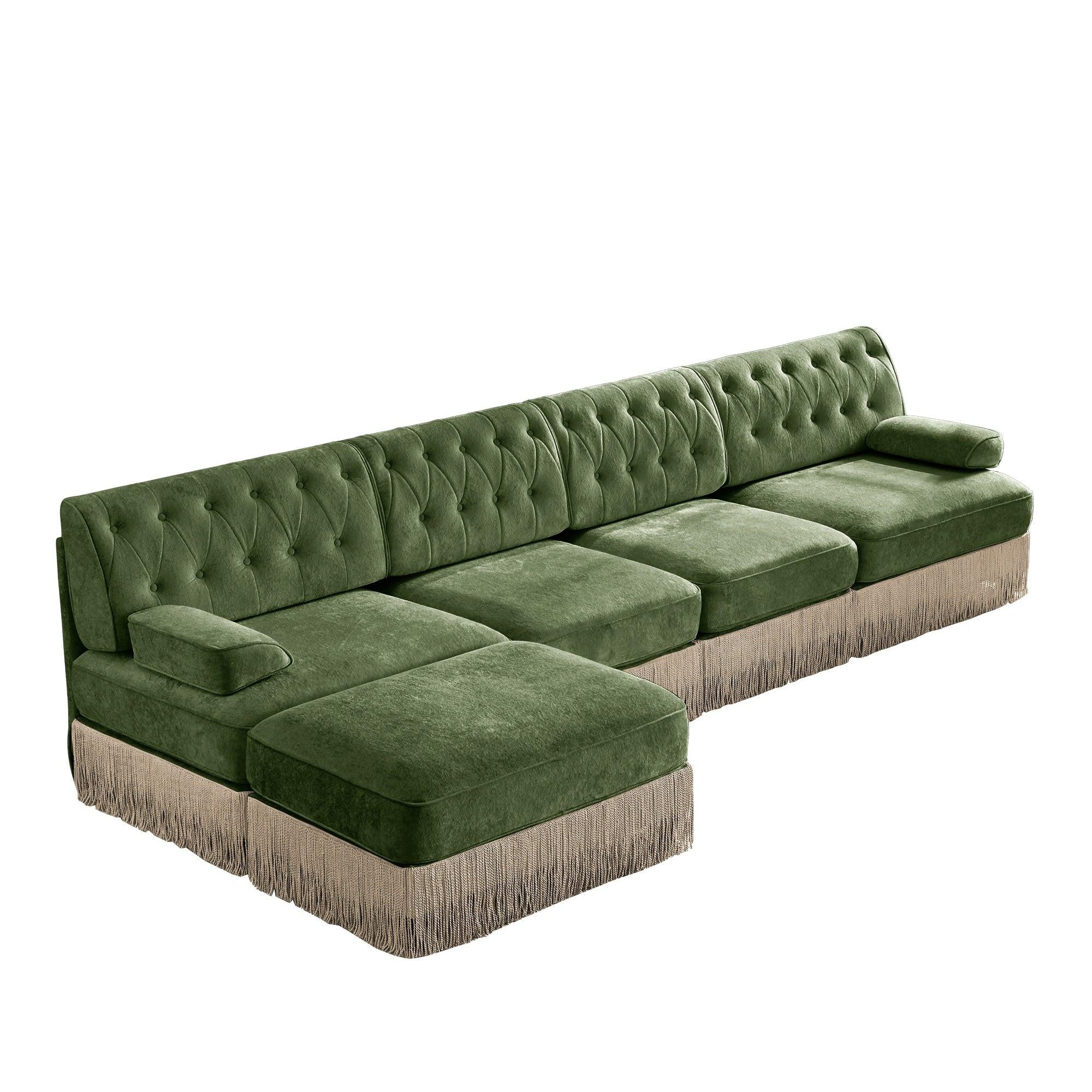 Pet-Friendly Velvet Sectional Sofa for Living Rooms.