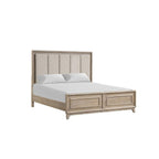 Eastern King Size Bed in Oak Finish with Channel Headboard.