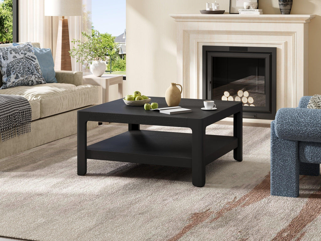 Farmhouse Coffee Table with Soft Rounded Profile.