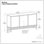 Banting 3 Door Sideboard Buffet for Functional Storage.
