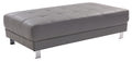 57-Inch Gray PU Leather Contemporary Ottoman Footrest