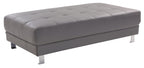 57-Inch Gray PU Leather Contemporary Ottoman Footrest